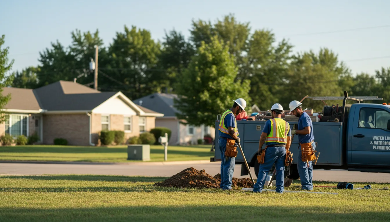Residential water line and bathroom plumbing service in Morley, IA